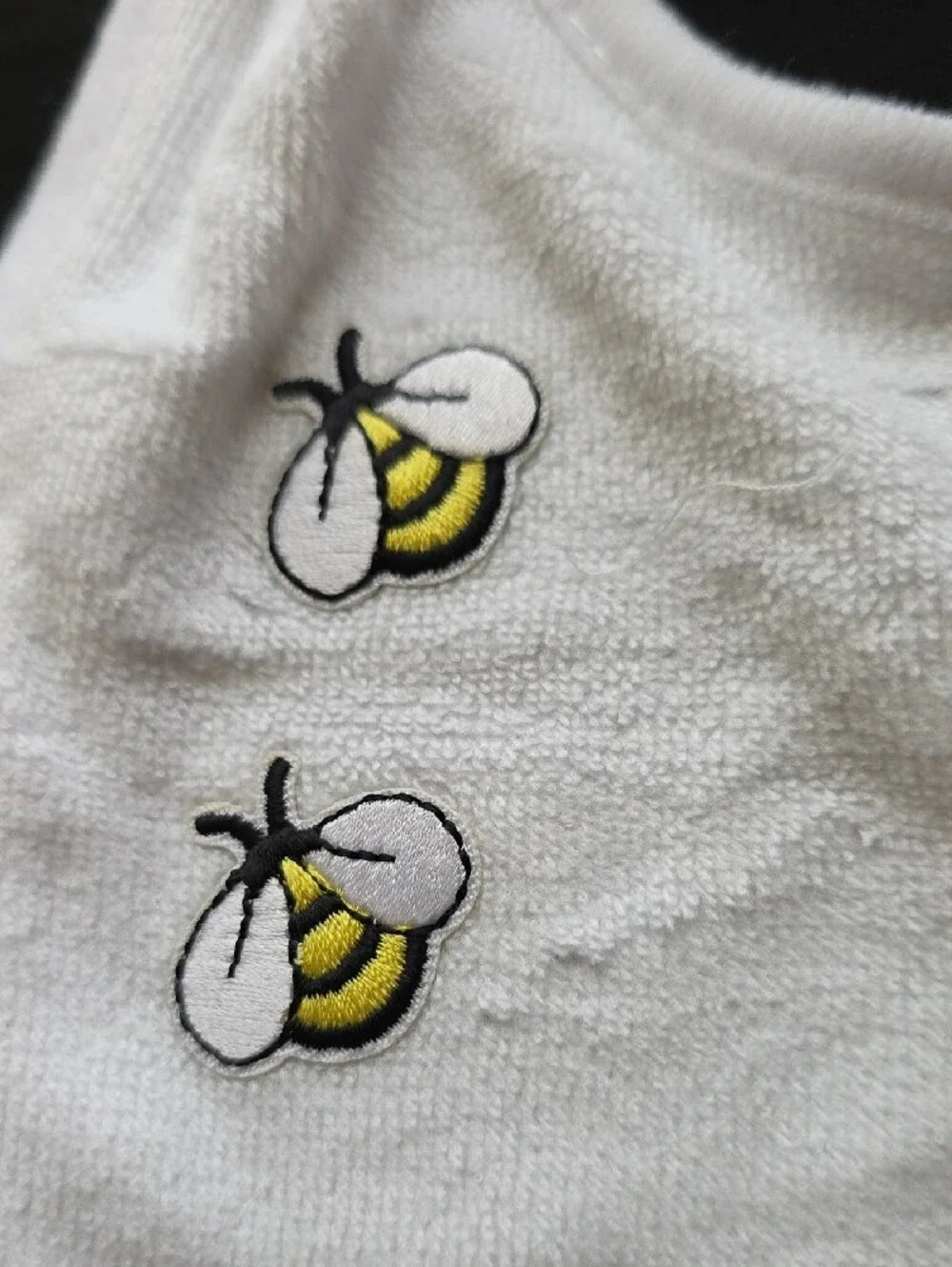 White Baby Bib with Red Cherry Patch 2 Pk